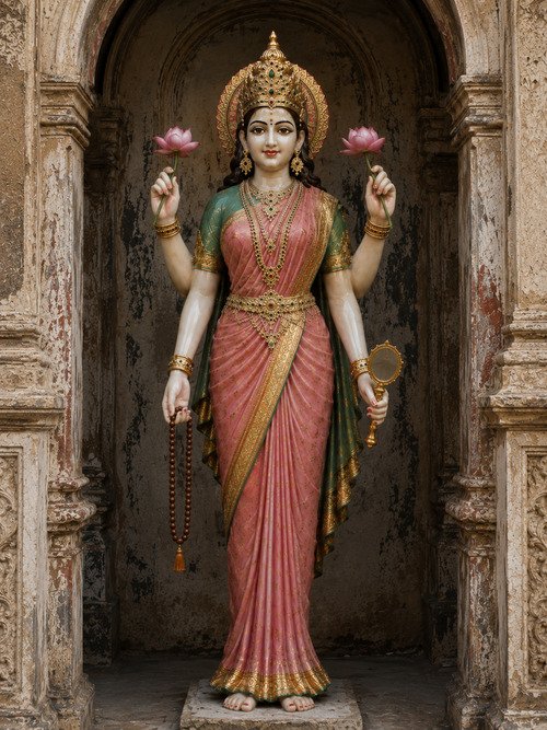 Parvati iconografia con oggetti caratteristici