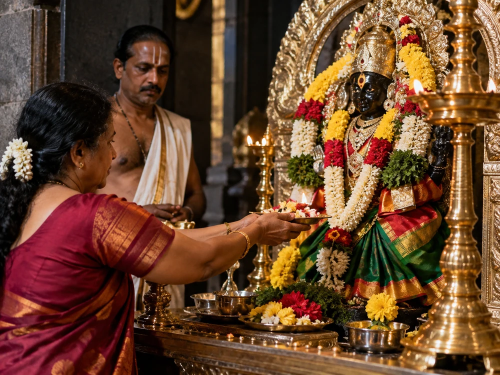 Rituale della Puja in India - offerte alle divinità
