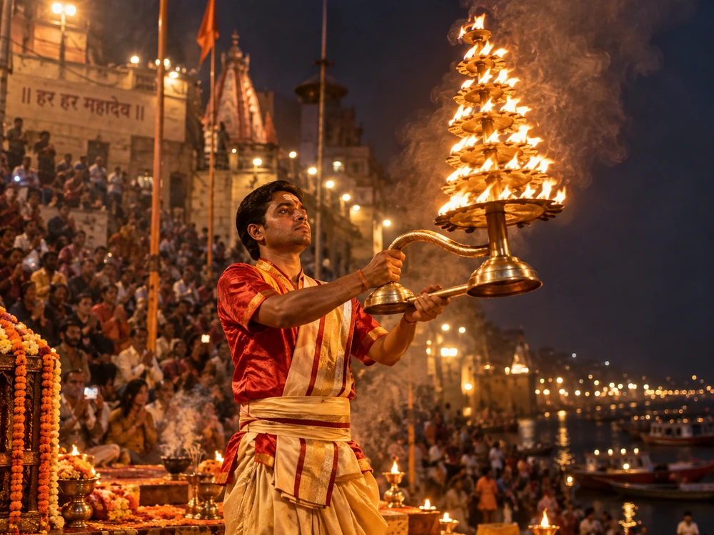 Rituale Ganga Aarti - Varanasi