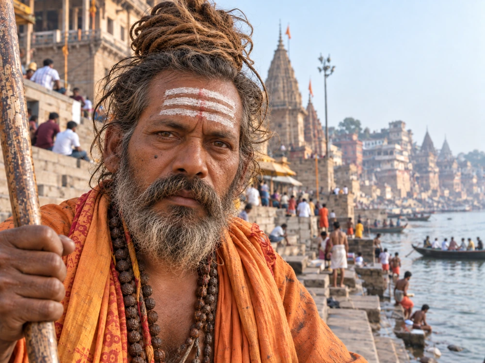 Tilak sulla fronte - seguace di Shiva